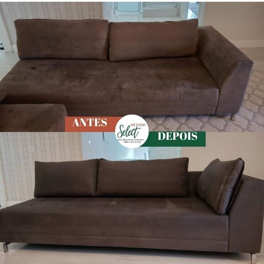 antes e depois limpeza de sofá campinas