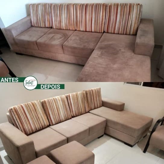 antes e depois limpeza de sofá campinas