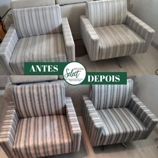 Foto Antes Depois de limpeza de Poltronas