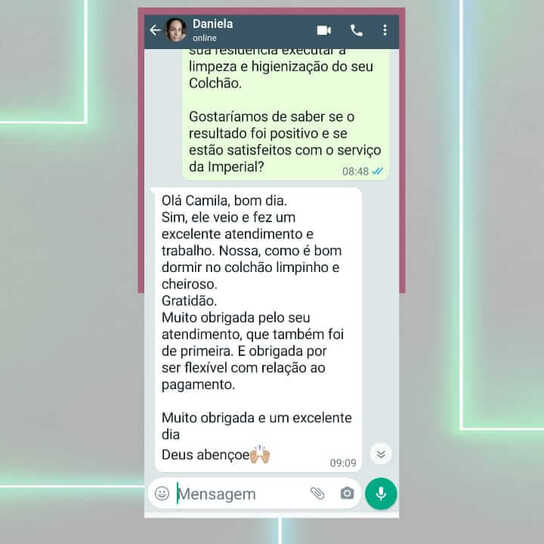 Foto Depoimento de cliente WhatsApp