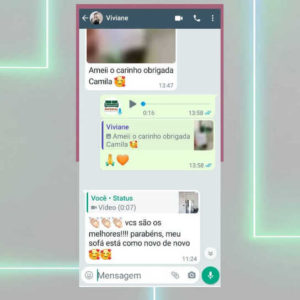 Foto Depoimento de cliente WhatsApp