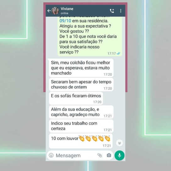 Foto Depoimento de cliente WhatsApp