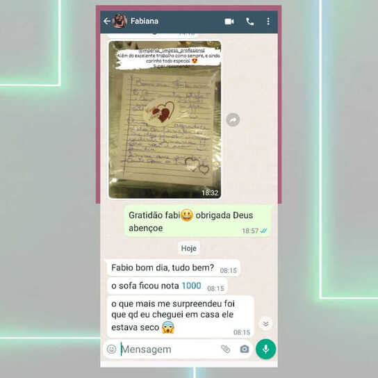 Foto Depoimento de cliente WhatsApp
