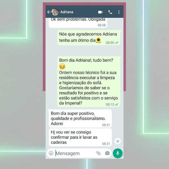 Foto Depoimento de cliente WhatsApp